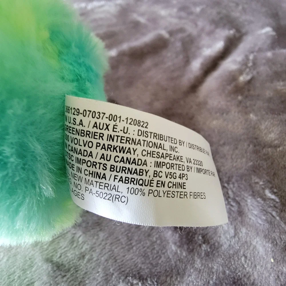 Greenbrier International Unicorn Plush Kids 5in Green Excellent Tie Dye Fuzzy